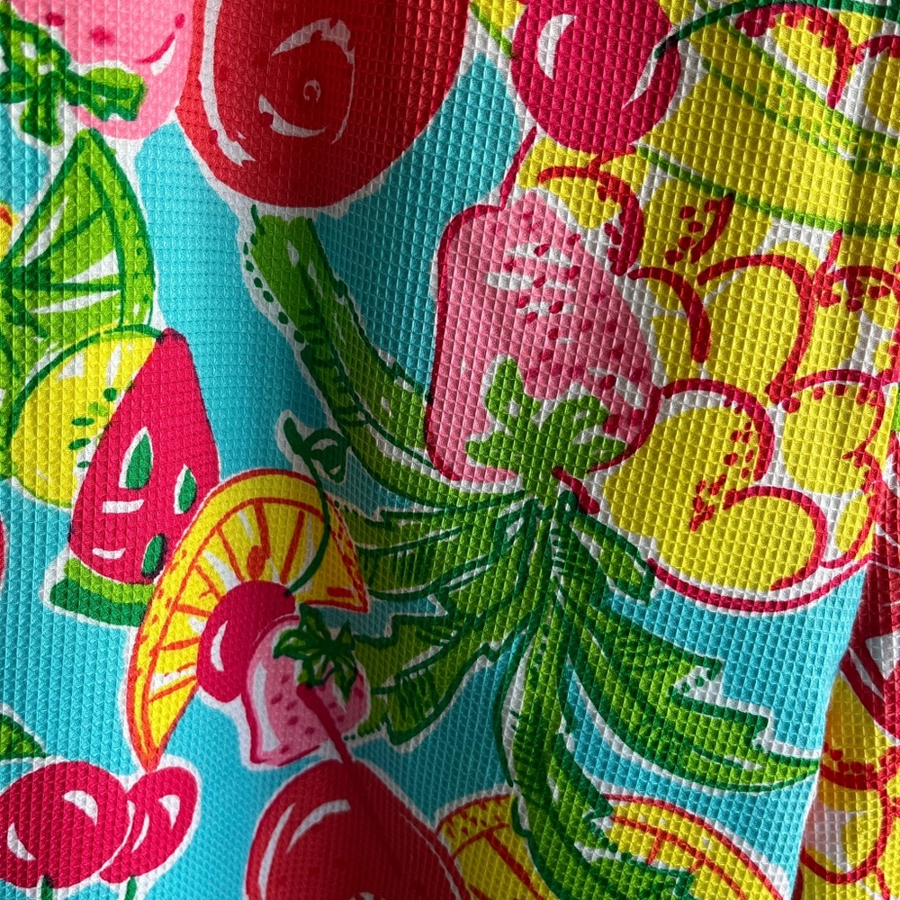 Vintage Preppy Lilly Pulitzer Barrel Leg Fruit Print Pants Waffle Weave Sz 6 NWT - Picture 8 of 8